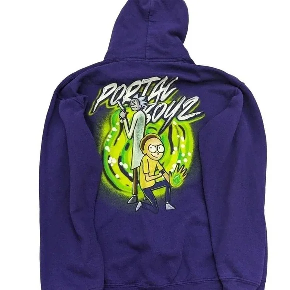 Rick and Morty Old Navy Gray Hoodie‎ sz m - Picture 3 of 3
